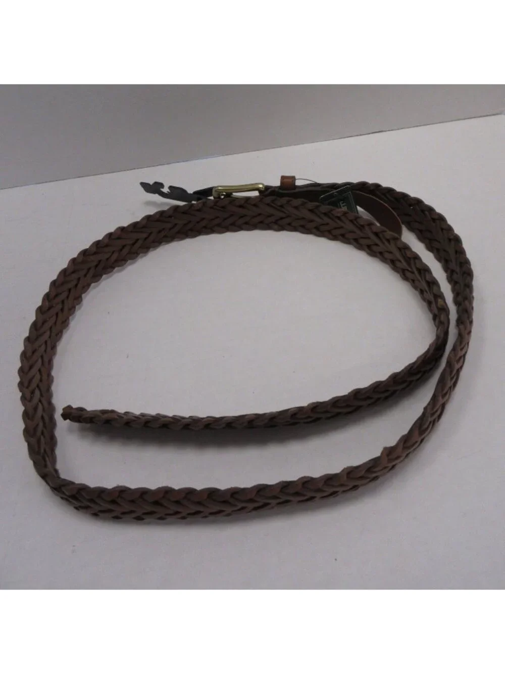LL Bean Belt 42 Essential Genuine Leather Braided Deadstock NEW